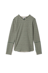 Load image into Gallery viewer, Girls Stripe Ribbed V Neck Top

