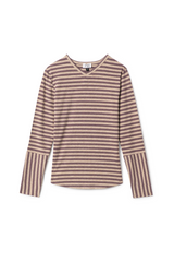 Load image into Gallery viewer, Girls Stripe Ribbed V Neck Top
