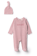 Load image into Gallery viewer, Baby Brushed Stripe Stretch Jesrsey Baby Romper Set
