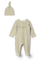 Load image into Gallery viewer, Baby Brushed Stripe Stretch Jesrsey Baby Romper Set
