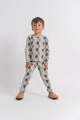 Load image into Gallery viewer, Boys 2 PC Long Set With 3X3 Rib With Print
