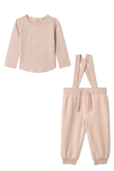 Load image into Gallery viewer, Baby Velour Overall Set
