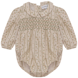 Load image into Gallery viewer, Baby Thin Corduroy With Flowers Stripe Print Onesy
