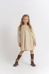 Load image into Gallery viewer, Girl Thin Corduroy With Stripe Flower Print Dress
