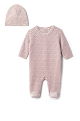 Load image into Gallery viewer, Baby Velour Romper Set With Cherry Print

