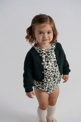 Load image into Gallery viewer, Girls Woven Flanel Flower Print Onesie With Ruffles Trim
