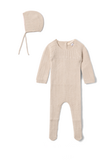 Load image into Gallery viewer, Baby Knit Romper With Cable Front
