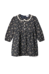 Load image into Gallery viewer, Girls Woven Flowers Print Dress With Contrast Trim At Collar
