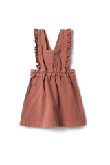 Load image into Gallery viewer, Girls Denim jumper With Ruffle Trim

