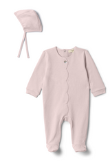 Load image into Gallery viewer, Baby Romper Set With Scallop Detail
