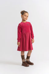 Load image into Gallery viewer, Girls High Waist Dress With Face Print
