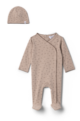 Load image into Gallery viewer, Baby Flower Jersey Knit  Romper Set With Scallop Stitches
