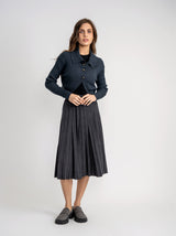 Load image into Gallery viewer, Teen Rib Knit Crop Cardigan With Big Collar
