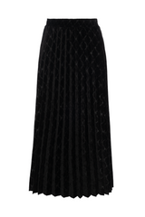 Load image into Gallery viewer, Teen Textured Velvet Sunburst Pleating Midi Length Skirt
