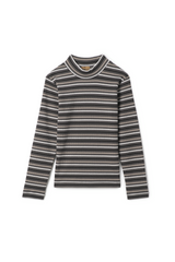 Load image into Gallery viewer, Girls Waffled Stripped Mock Neck Top
