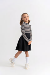 Load image into Gallery viewer, Girls Waffled Stripped Mock Neck Top
