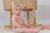 Load image into Gallery viewer, Baby Rattle Print Velour Onesie With Hat
