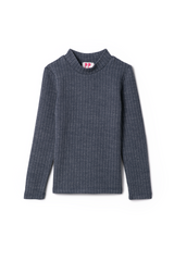Load image into Gallery viewer, Girls Washed Waffled Mock Neck Top
