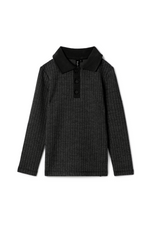 Load image into Gallery viewer, Boys Washed Waffled Polo Long Sleeves
