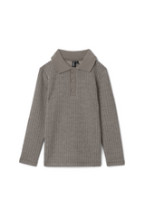 Load image into Gallery viewer, Boys Washed Waffled Polo Long Sleeves
