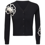 Load image into Gallery viewer, Girls Knit Cardigan With Contrast Embroidery
