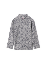 Load image into Gallery viewer, Girls Floral Printed Rib Mock Neck Top
