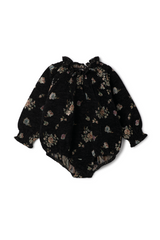 Load image into Gallery viewer, Baby Floral Brocade Velvet Bubble
