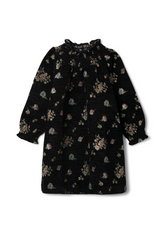 Load image into Gallery viewer, Girls Floral Brocade Velvet Dress
