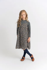 Load image into Gallery viewer, Girls Floral Print Woven JumperWith Modal Mock Neck Top Set
