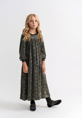 Load image into Gallery viewer, Girls Floral Print Tiered Velour Robe
