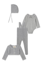 Load image into Gallery viewer, Baby Waffle Knit Overall Set
