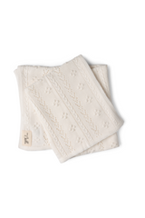 Load image into Gallery viewer, Baby Braided Pointelle Pompom Knit Blanket
