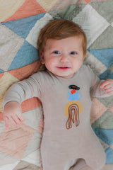 Load image into Gallery viewer, Baby Rope Emboidery Velour Onesie
