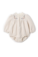 Load image into Gallery viewer, Girls Velvet Embrodery Floral Bubble
