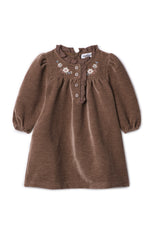 Load image into Gallery viewer, Girls Velvet Embrodery Floral Dress
