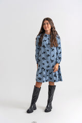 Load image into Gallery viewer, Girls Flocked Floral Dress
