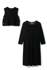 Load image into Gallery viewer, Girls Set Of Knit Vest With Slinky Velour Robe 2pc set
