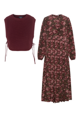 Load image into Gallery viewer, Teens Floral Print Dress With Knit Vest
