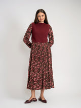 Load image into Gallery viewer, Teens Floral Print Dress With Knit Vest
