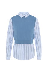 Load image into Gallery viewer, Teens Knit Vet With Stripped Shirt
