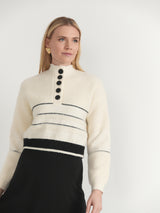 Load image into Gallery viewer, Mock Neck Henley Sweater
