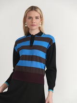 Load image into Gallery viewer, Knit Contrast Henley Sweater
