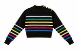 Load image into Gallery viewer, Cropped Striped Knit Sweater
