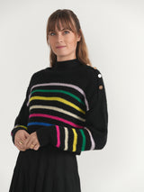 Load image into Gallery viewer, Cropped Striped Knit Sweater
