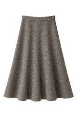 Load image into Gallery viewer, Wool Button Side Midi Skirt
