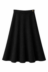 Load image into Gallery viewer, Wool Button Side Midi Skirt
