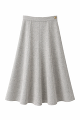 Load image into Gallery viewer, Wool Button Side Midi Skirt
