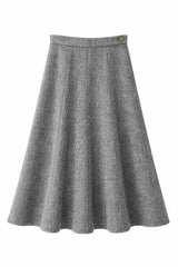 Load image into Gallery viewer, Wool Button Side Midi Skirt

