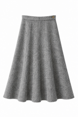 Load image into Gallery viewer, Wool Button Side Midi Skirt
