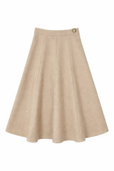 Load image into Gallery viewer, Wool Button Side Midi Skirt
